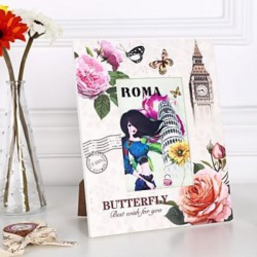 Cadre photo de style européen en bois à motif