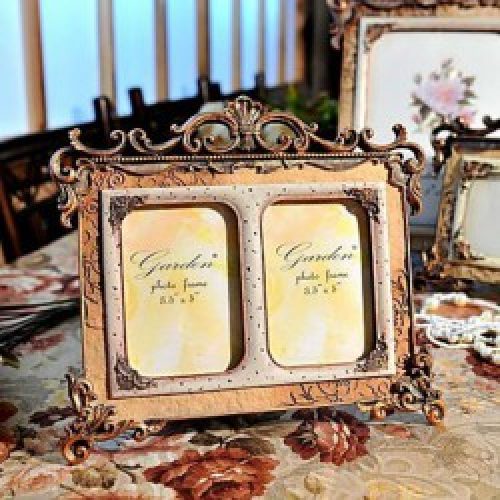 Cadre photo de style européen en métal et polyrésine