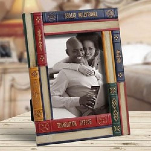 Cadre photo de style rétro peint à la main en polyrésine