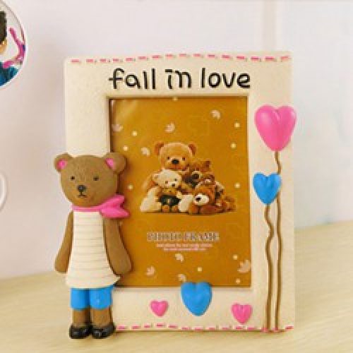 Cadre photo de style rustique en plastique à motif ours