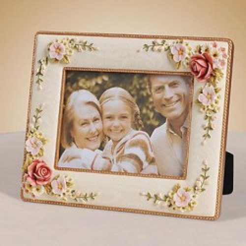 Cadre photo familial de style moderne peint à la main en polyrésine