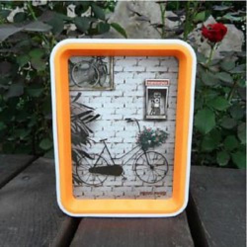 Cadre photo rectangulaire de style moderne recto-verso en polyrésine