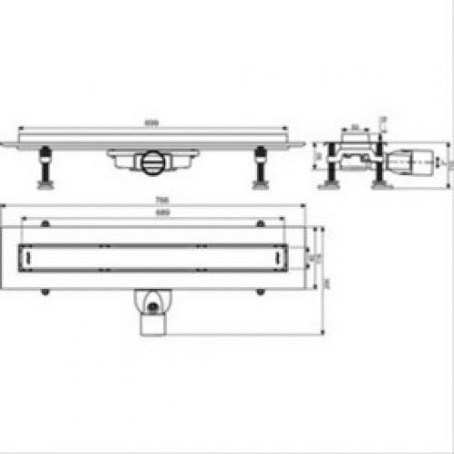 Caniveau de douche Venisio Slim 70cm – WIRQUIN PRO