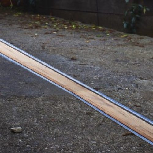 Caniveau Self 100 – avec grilles Bois Chêne –  fente 8 mm – sans pentes