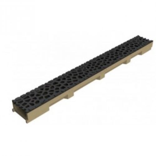 Caniveau Self 100-béton Polymère-grille Varonoi standard fonte-Ht55mm