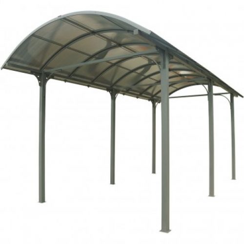 Carport aluminium pour camionnette camping-car caravane et bateau, 27.51m², toit rond