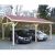 Carport bois 22.85m² avec toit double pente et couverture bardeau bitumé