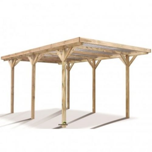 Carport en bois MADEIRA MAX avec couverture PVC 15.72m²