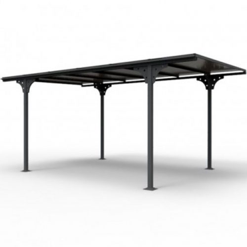 Carport voiture en aluminium 14.70m², toit plat