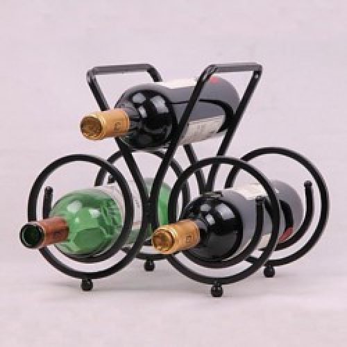 Casier à 3 bouteilles de style contemporain en fonte