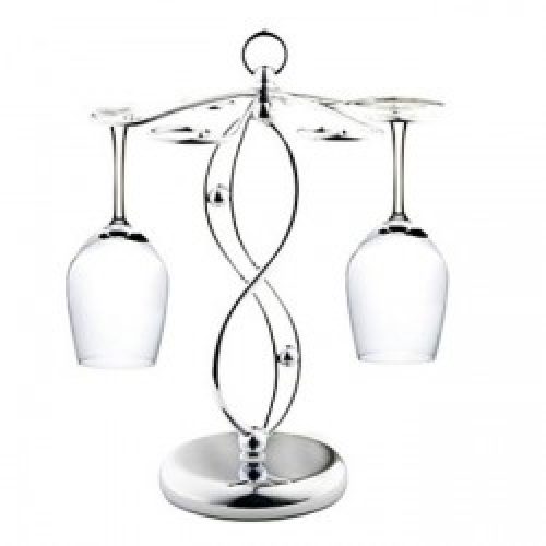 Casier à verres de style contemporain en acier inoxydable