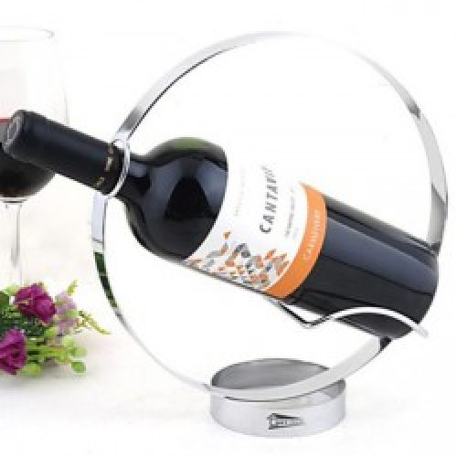 Casier à vin sous forme d&rsquo;horloge en acier inoxydable