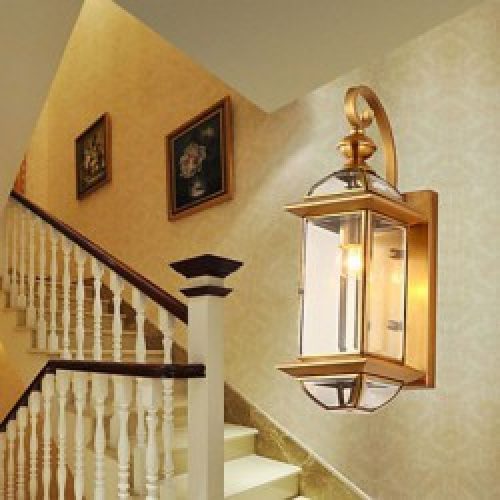 Chandelier mural traditionnel en laiton antique 50 cm de hauteur