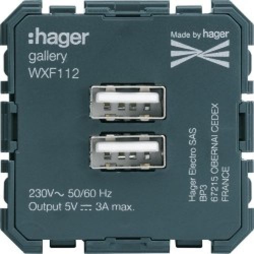 Chargeur USB – APPAREILLAGE MURAL GALLERY HAGER WXF112