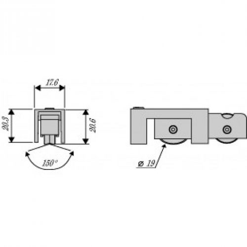 Chariot double non réglable pour coulissant en aluminium – type 3621