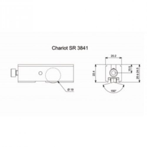 Chariot simple réglable pour coulissant aluminium – type 3841
