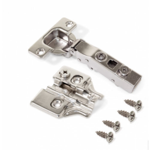 Charnières invisibles amortie 100° + embases excentrique à visser