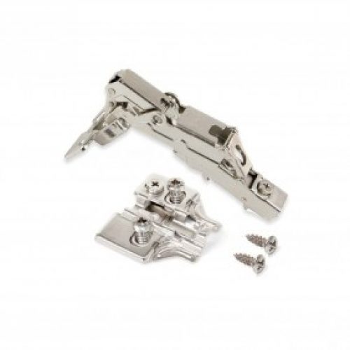 Charnières invisibles amorties 165° + embases Eurovis excentrique