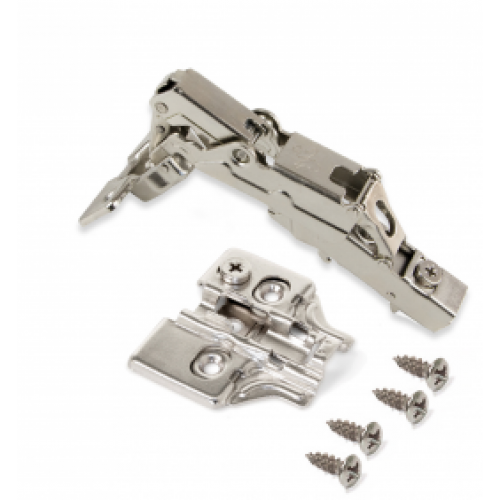 Charnières invisibles amorties 165º + embases excentrique