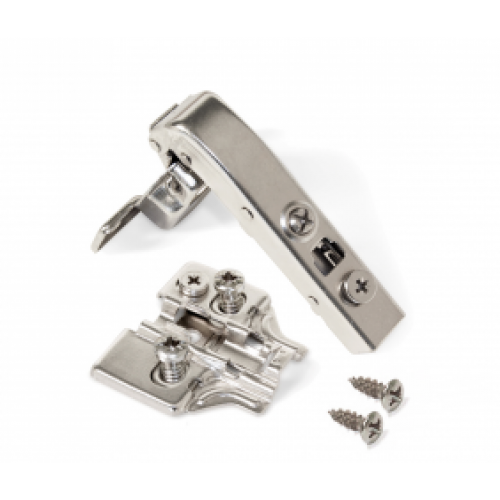 Charnières invisibles courbées 90º + embases Eurovis excentrique