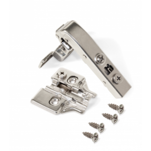 Charnières invisibles courbées 90° + embases excentrique