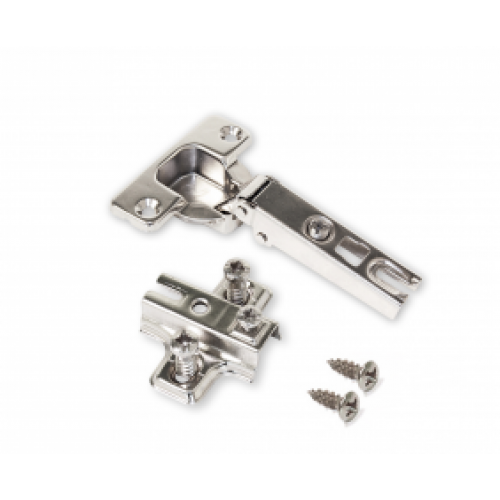 Charnières invisibles à visser 110° + embases Euro