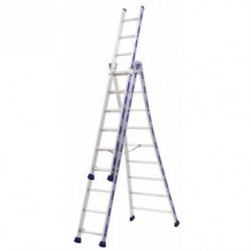 Échelle transformable aluminium –  3 plans – Platinium