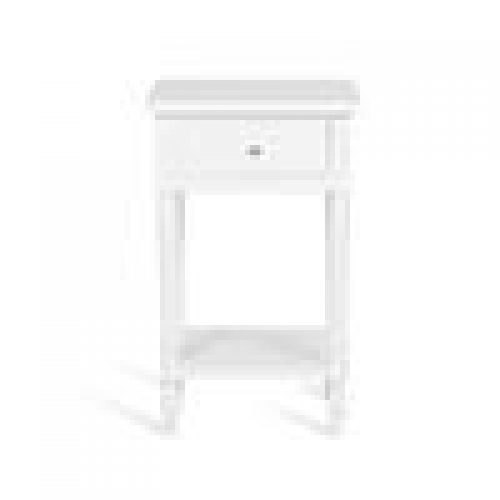 Chevet EDMOND en acajou, fini blanc