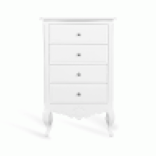 Chiffonnier EUGÈNE en acajou, fini blanc