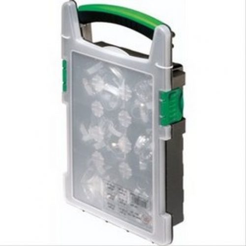 Coffret 100 colliers bande non perforée W2 en acier zingué-inox