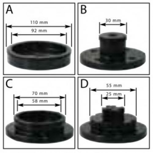 Coffret 4 mors + accessoires pour tour à bois