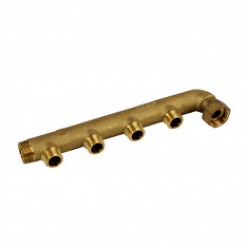 Collecteur Mâle écrou tournant sortie coudée 3/4″ – départs Mâle 1/2″