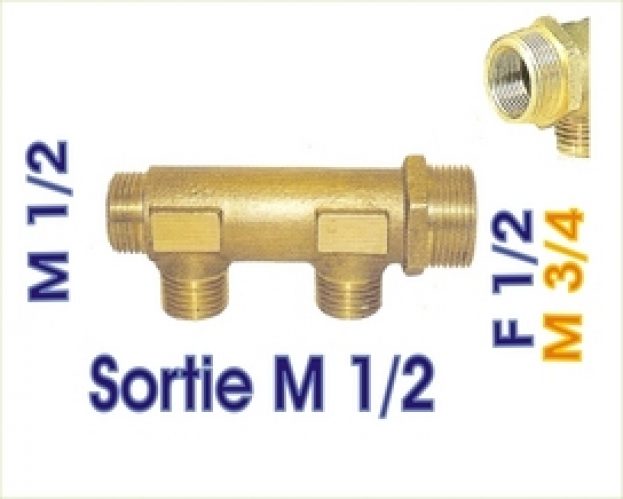 Collecteur nourrice M3/4F1/2  3 sorties M1/2 »(15/21)