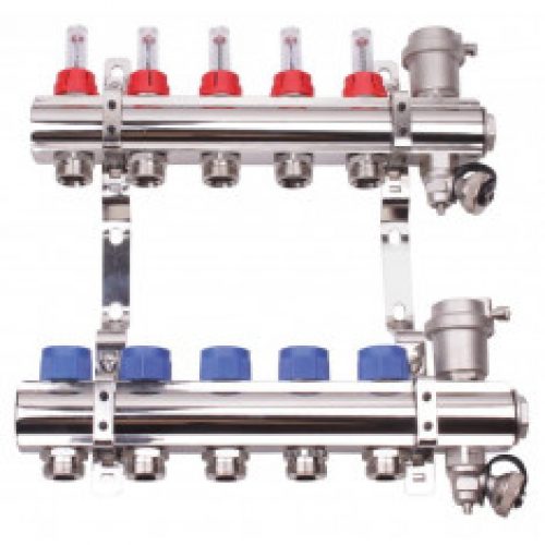 Collecteur plancher chauffant Laiton chromé – Somatherm