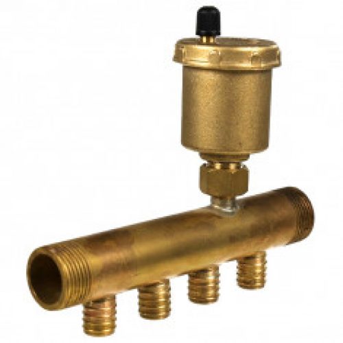 Collecteur pour tube PER Ø16 – 3/4″ Mâle-Mâle purgeur