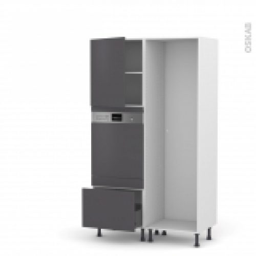 Colonne De Cuisine Lave Vaisselle Integrable Ginko Gris L60 X H195 X P58 Cm