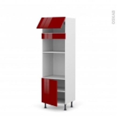Colonne De Cuisine N1016 Fourmo Encastrable Niche 3638 Ivia Rouge 1 Abattant 1 Porte L60 X H195 X P58 Cm