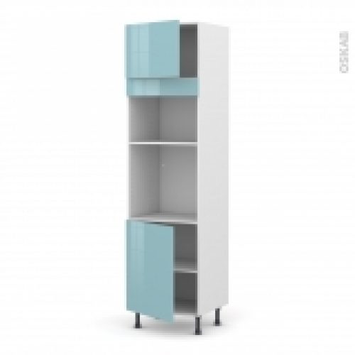 Colonne De Cuisine N1321 Fourmo Encastrable Niche 3638 Keria Bleu 2 Portes L60 X H217 X P58 Cm