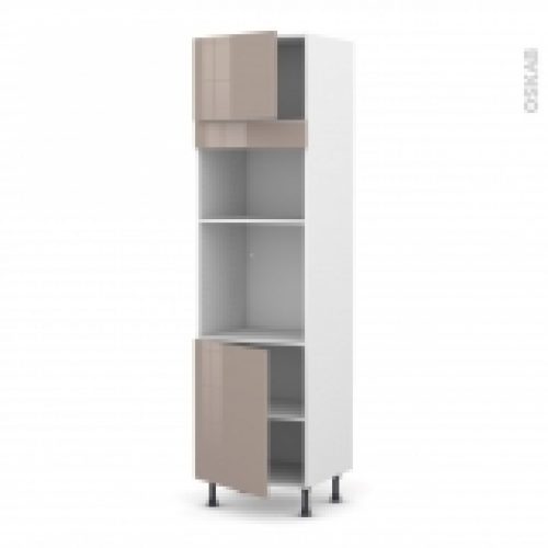 Colonne De Cuisine N1321 Fourmo Encastrable Niche 3638 Keria Moka 2 Portes L60 X H217 X P58 Cm