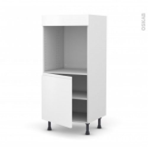 Colonne De Cuisine N16 Four Encastrable Niche 60 Ipoma Blanc Mat 1 Porte L60 X H125 X P58 Cm