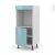 Colonne De Cuisine N16 Four Encastrable Niche 60 Keria Bleu 1 Porte L60 X H125 X P58 Cm