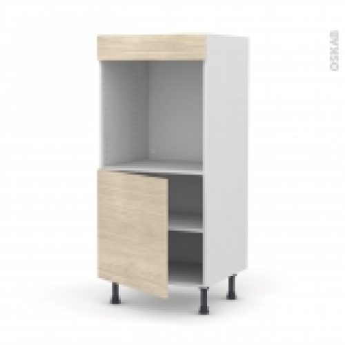 Colonne De Cuisine N16 Four Encastrable Niche 60 Stilo Noyer Blanchi 1 Porte L60 X H125 X P58 Cm