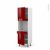 Colonne De Cuisine N1616 Four Encastrable Niche 60 Ivia Rouge 2 Portes 1 Tiroir L60 X H195 X P58 Cm