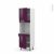 Colonne De Cuisine N1616 Four Encastrable Niche 60 Keria Aubergine 2 Portes 1 Tiroir L60 X H195 X P58 Cm