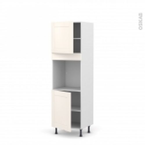 Colonne De Cuisine N1621 Four Encastrable Niche 60 Filipen Ivoire 2 Portes L60 X H195 X P58 Cm
