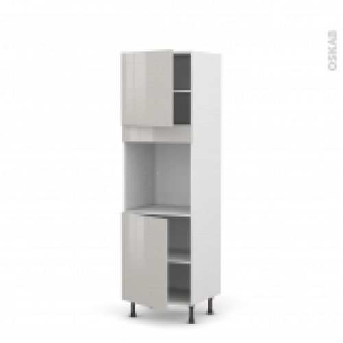 Colonne De Cuisine N1621 Four Encastrable Niche 60 Ivia Gris 2 Portes L60 X H195 X P58 Cm
