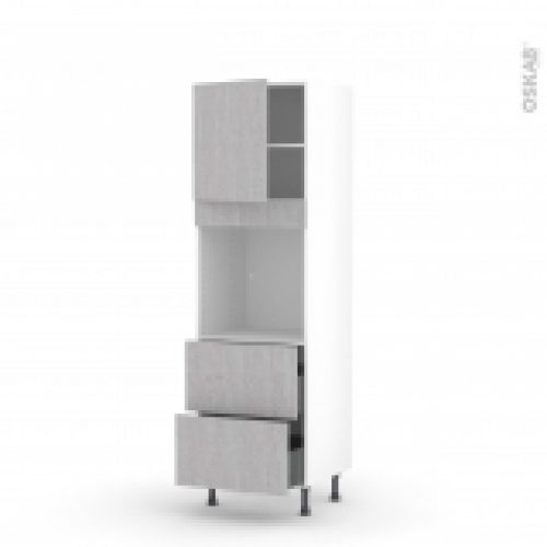Colonne De Cuisine N1657 Four Encastrable Niche 60 Hoda Beton 1 Porte 2 Casseroliers L60 X H195 X P58 Cm