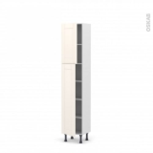 Colonne De Cuisine N1926 Armoire Etagere Filipen Ivoire 2 Portes L40 X H195 X P37 Cm