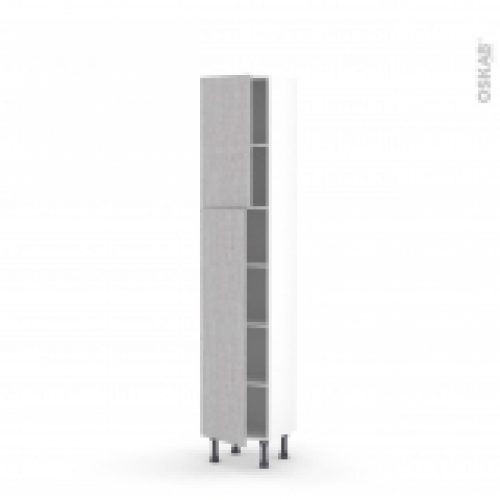 Colonne De Cuisine N1926 Armoire Etagere Hoda Beton 2 Portes L40 X H195 X P37 Cm