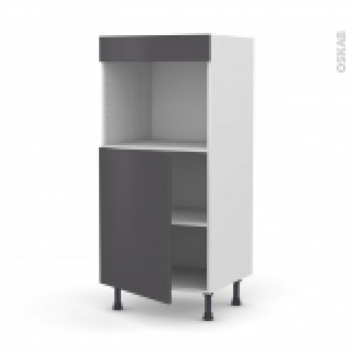 Colonne De Cuisine N21 Four Encastrable Niche 45 Ginko Gris 1 Porte L60 X H125 X P58 Cm